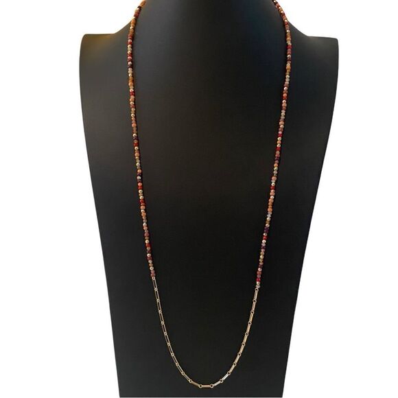 Long Beaded Necklace in Great Autumn & Goldtones. - Picture 2 of 5